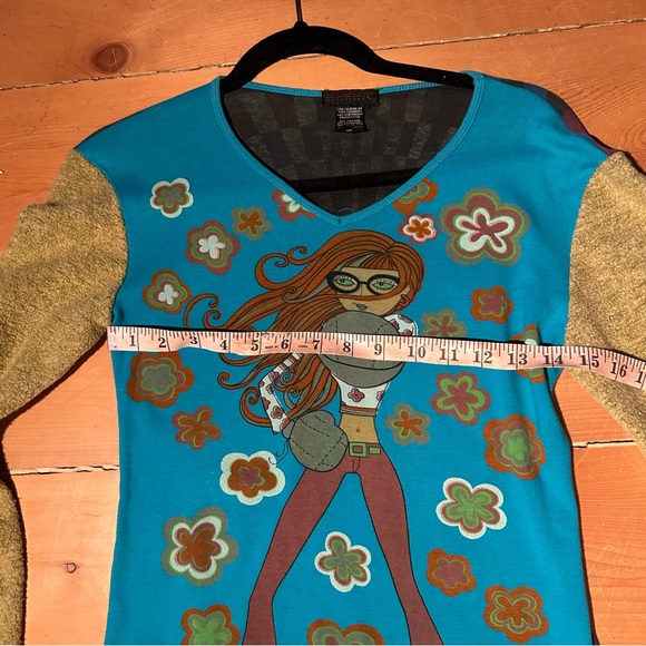Vintage and Numbered 1997 Custo Barcelona Psychedelic Flower Long Sleeve Top - Picture 13 of 16